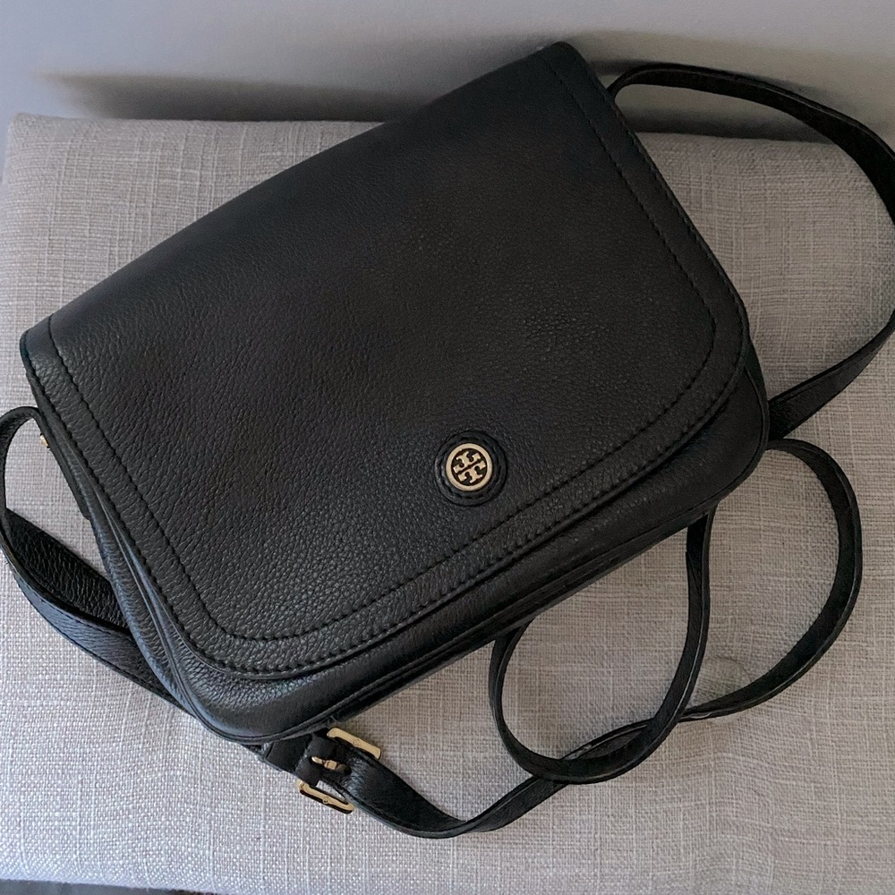 SOLD! Tory Burch Black Leather Crossbody
